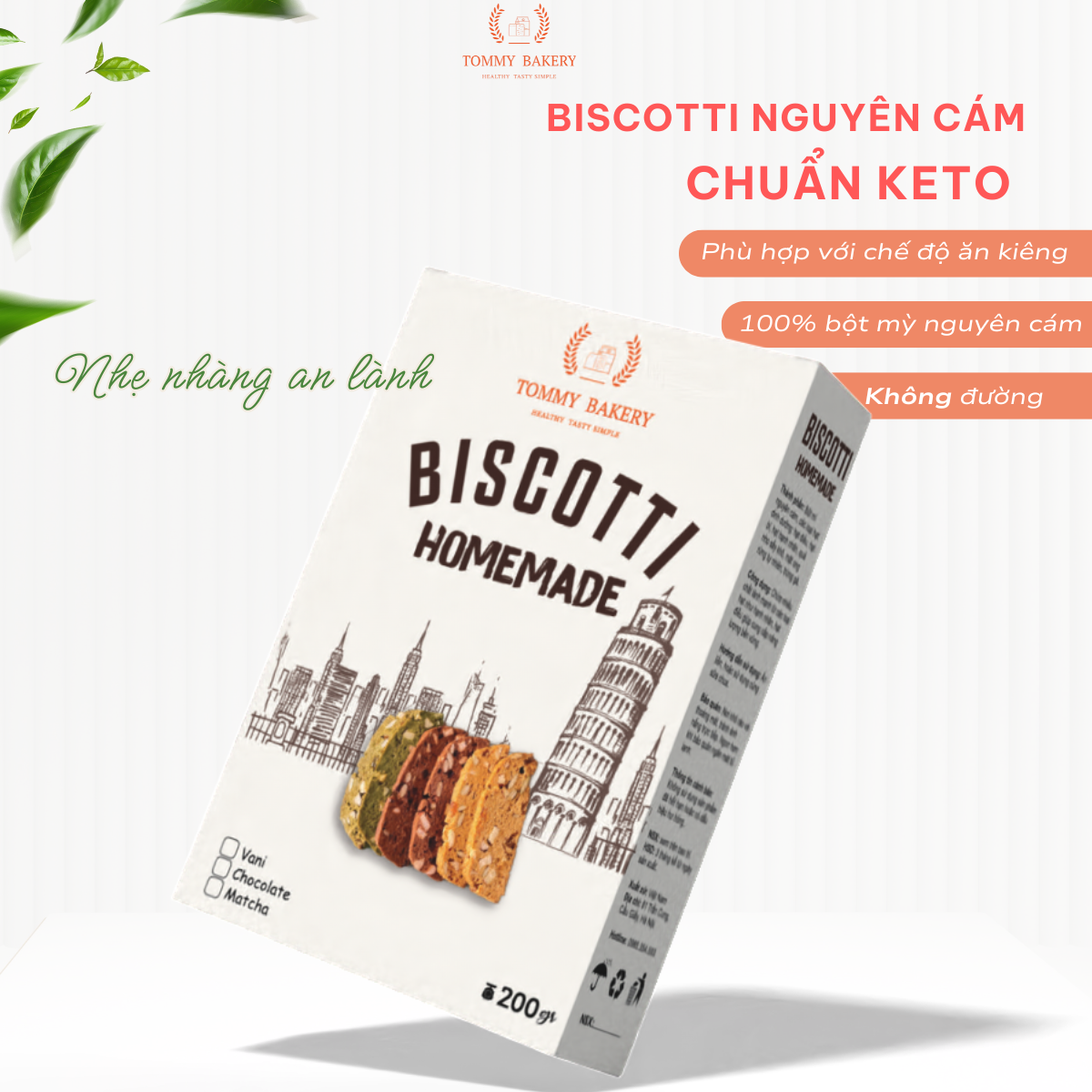 Hình ảnh hộp bánh Biscotti handmade Tommy Bakery
