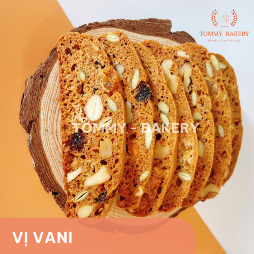 Bánh Biscotti vị vani handmade chuẩn Ý từ Tommy Bakery, giòn tan thơm ngon, phù hợp cho người ăn kiêng và tập gym